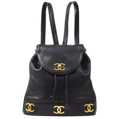 CHANEL   Triple CC Backpack Black Caviar