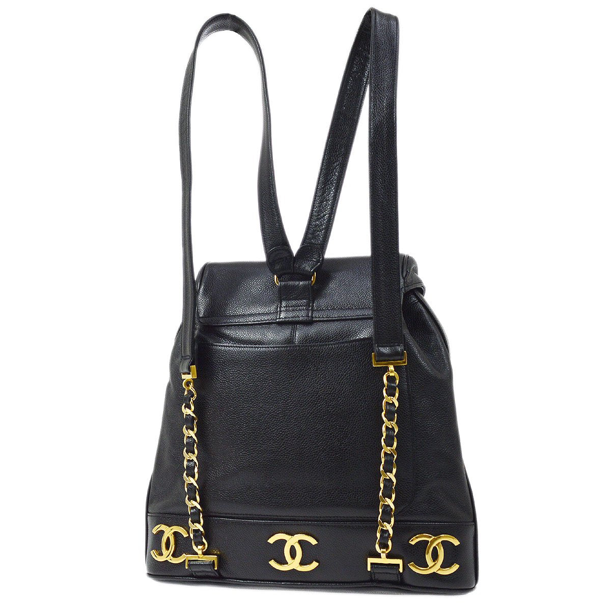 CHANEL   Triple CC Backpack Black Caviar