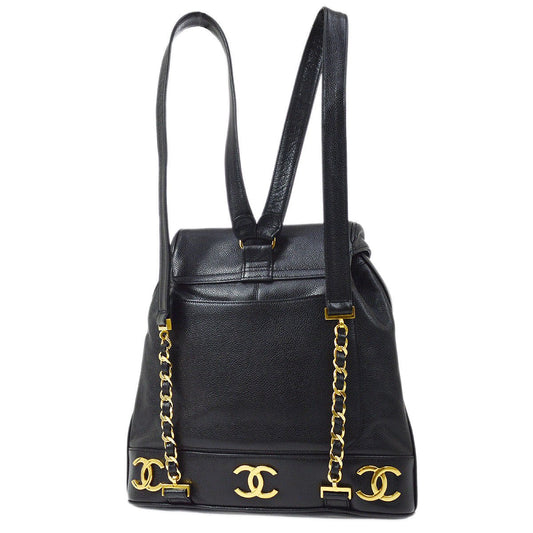 CHANEL   Triple CC Backpack Black Caviar