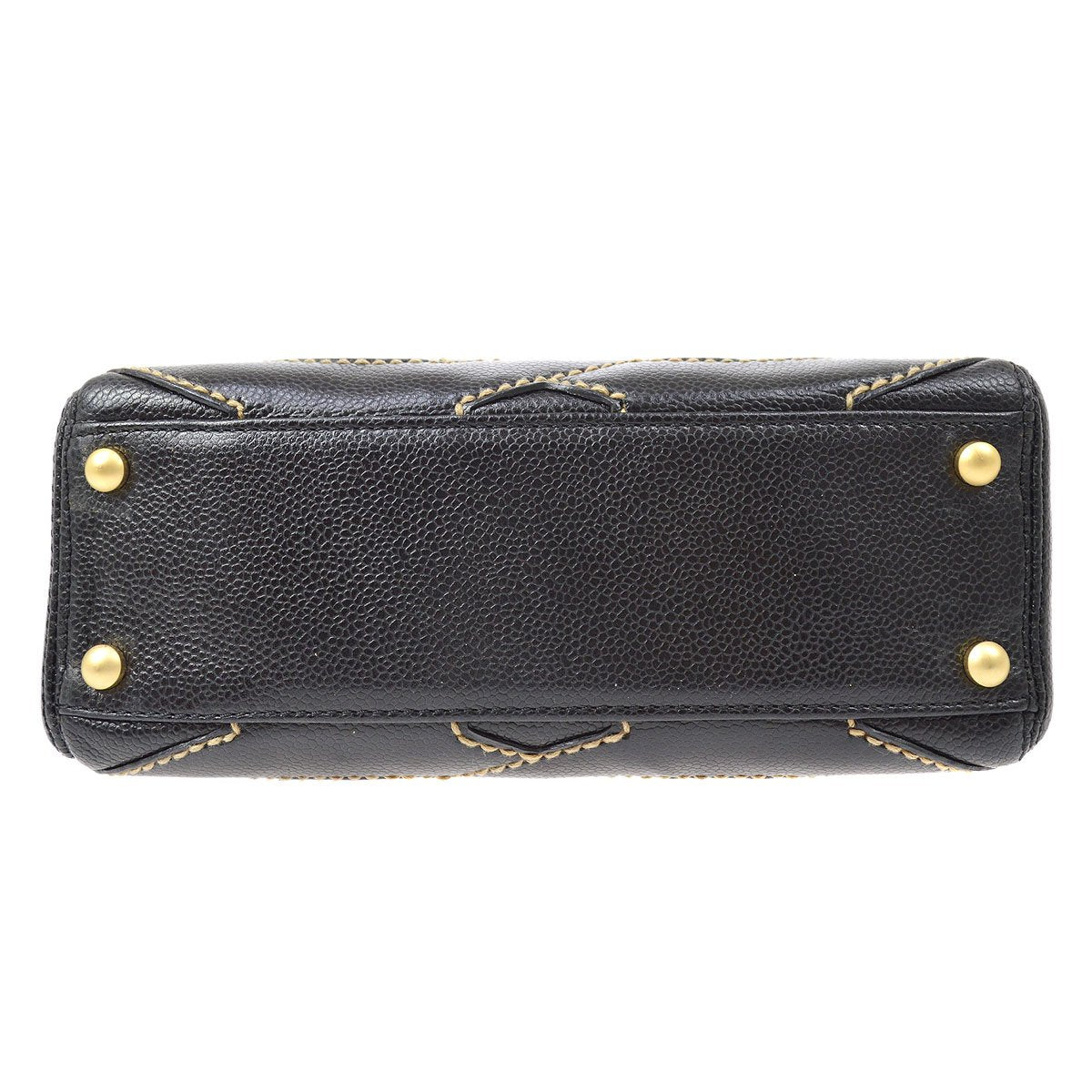 CHANEL 2004-2005 Black Caviar Wild CC Stitch Handbag ao32359