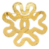 CHANEL 1995 Squiggle Border Brooch Gold ao32439