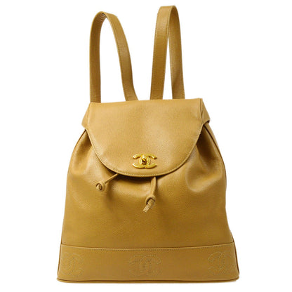 CHANEL 1994-1996 Beige Caviar Triple CCs Backpack