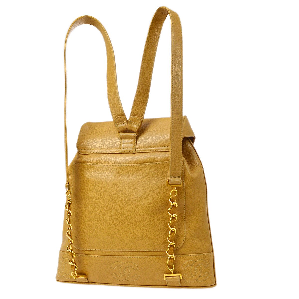 CHANEL 1994-1996 Beige Caviar Triple CCs Backpack ao33100