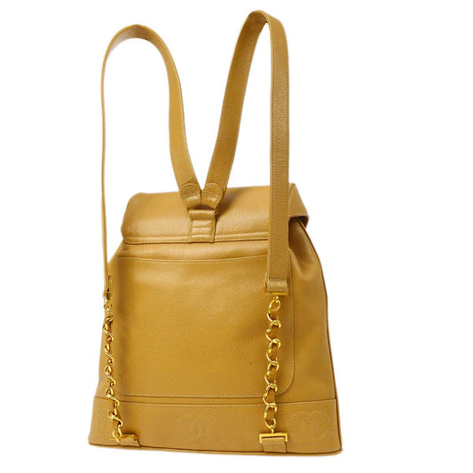 CHANEL 1994-1996 Beige Caviar Triple CCs Backpack ao33100