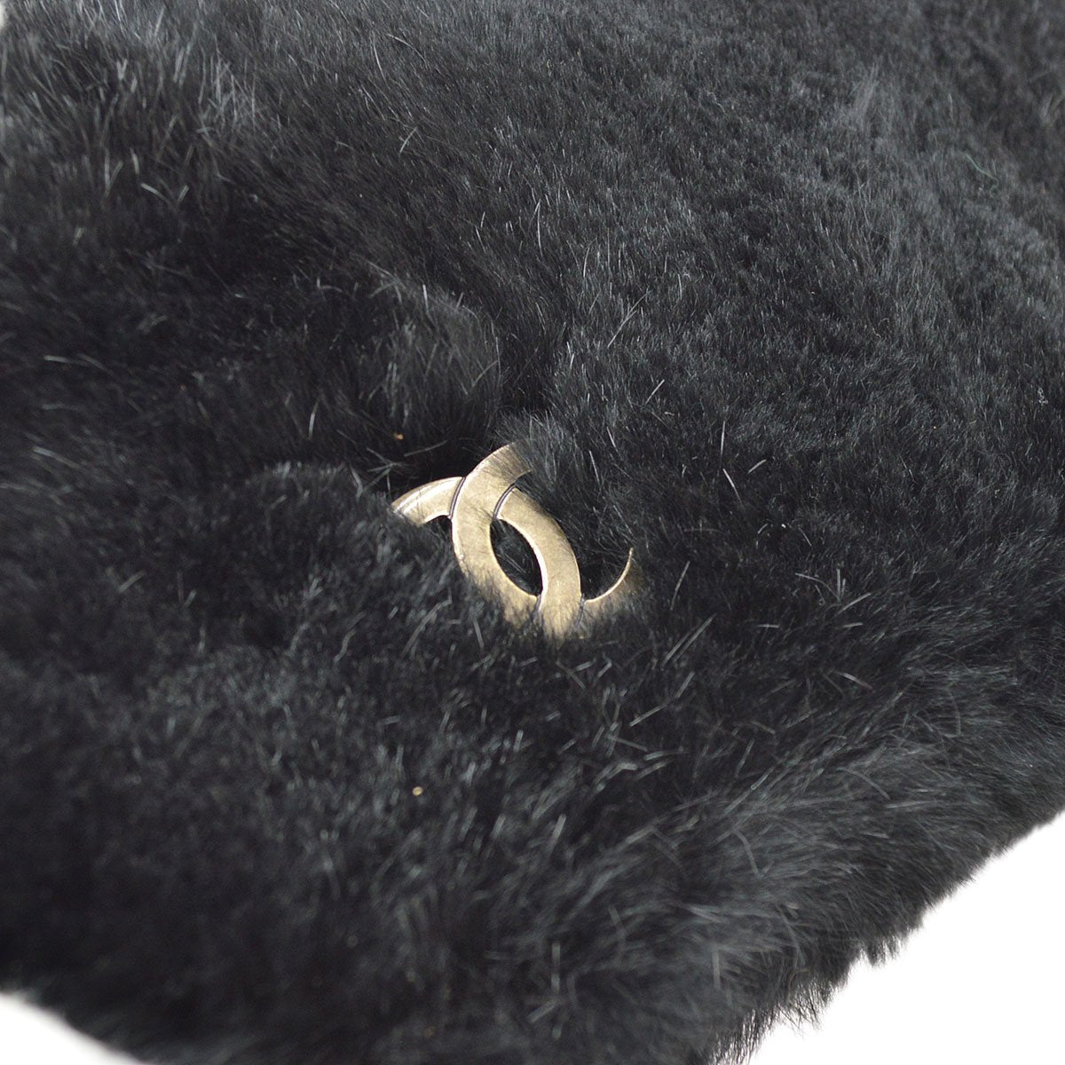 CHANEL Black Lapin Fur Tote ao33627