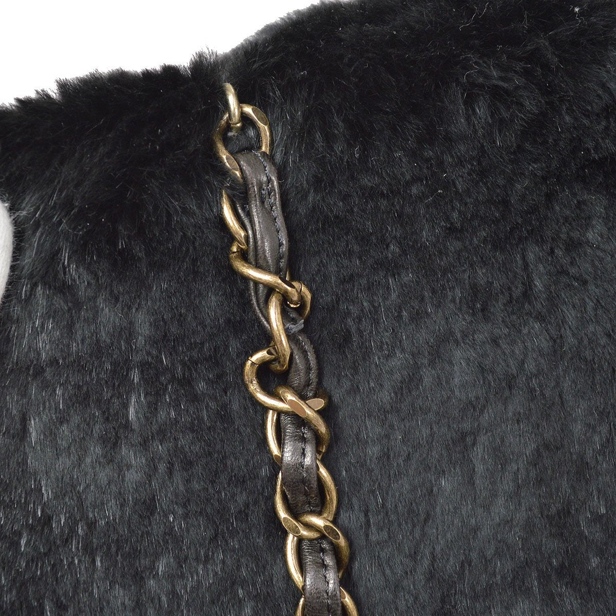 CHANEL Black Lapin Fur Tote ao33627