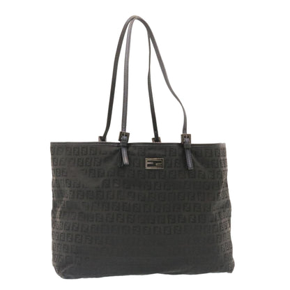 FENDI Zucchino Canvas Tote Bag Black  ar6460