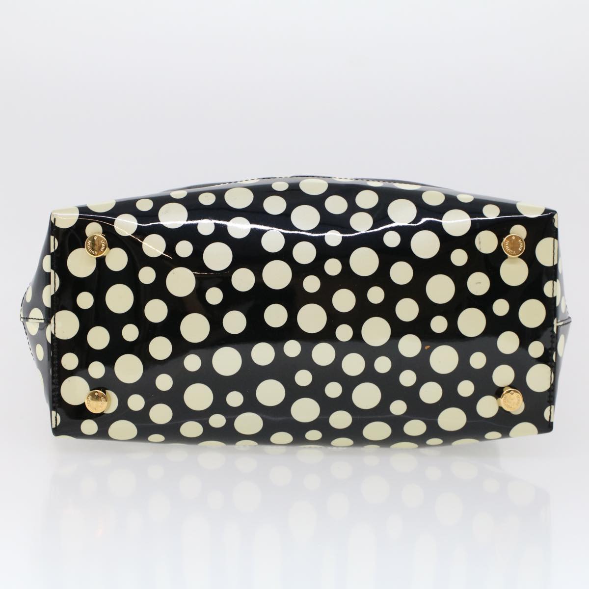 LOUIS VUITTON Vernis Dot Infinity Lockit MM Bag Black M40682 Auth ar9434B