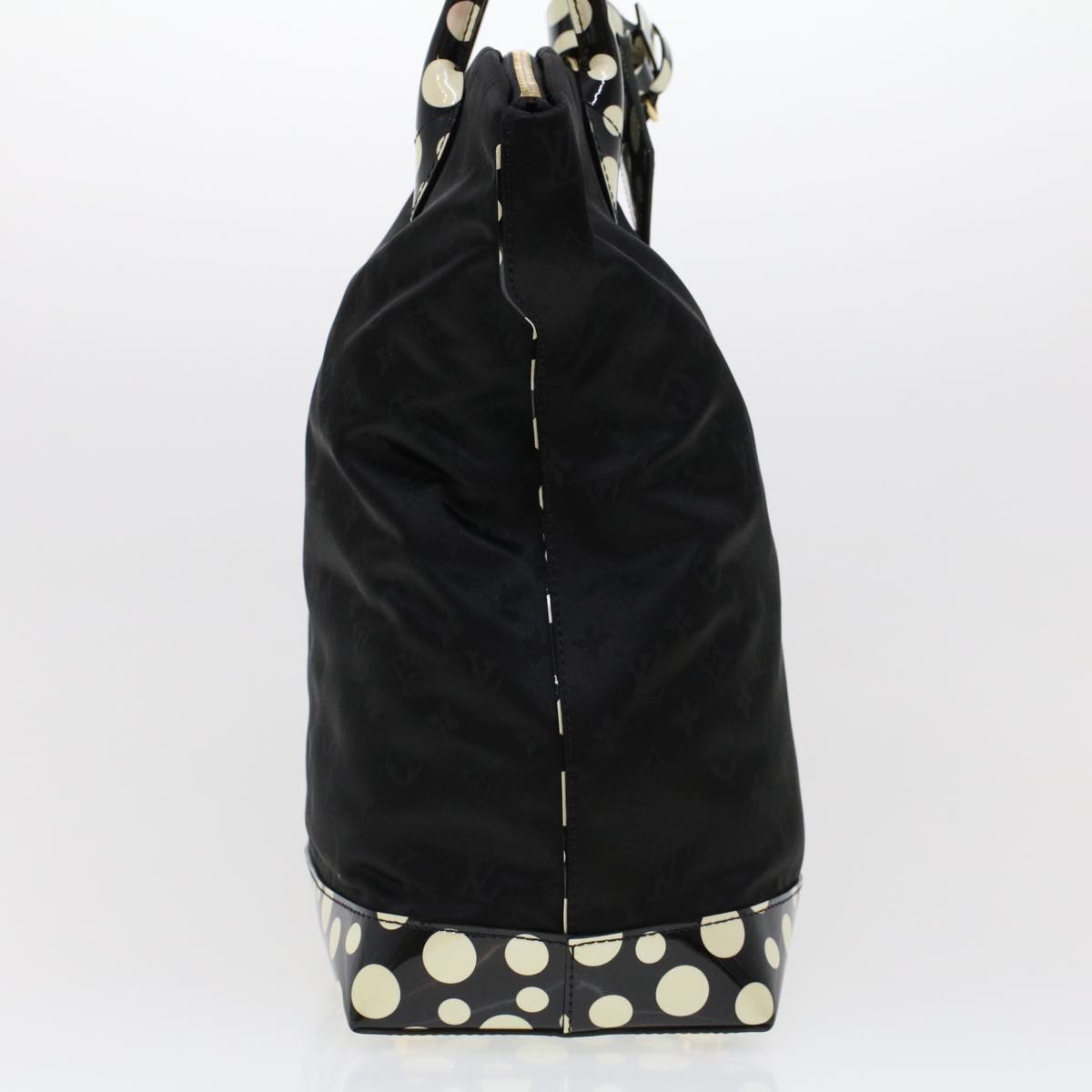 LOUIS VUITTON Vernis Dot Infinity Lockit MM Bag Black M40682 Auth ar9434B