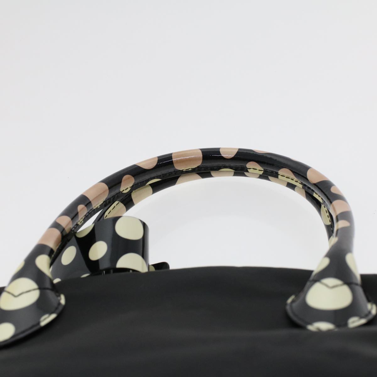 LOUIS VUITTON Vernis Dot Infinity Lockit MM Bag Black M40682 Auth ar9434B