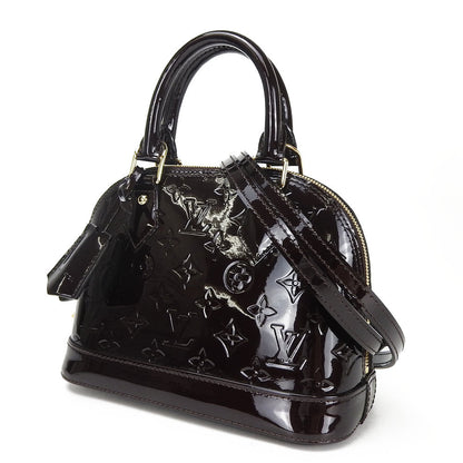 Louis Vuitton Alma BB Vernis 2Way Shoulder Bag Gold Metal Fittings