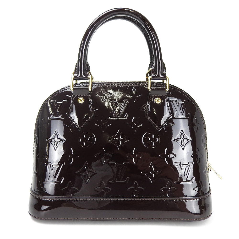 Louis Vuitton Alma BB Vernis 2Way Shoulder Bag Gold Metal Fittings