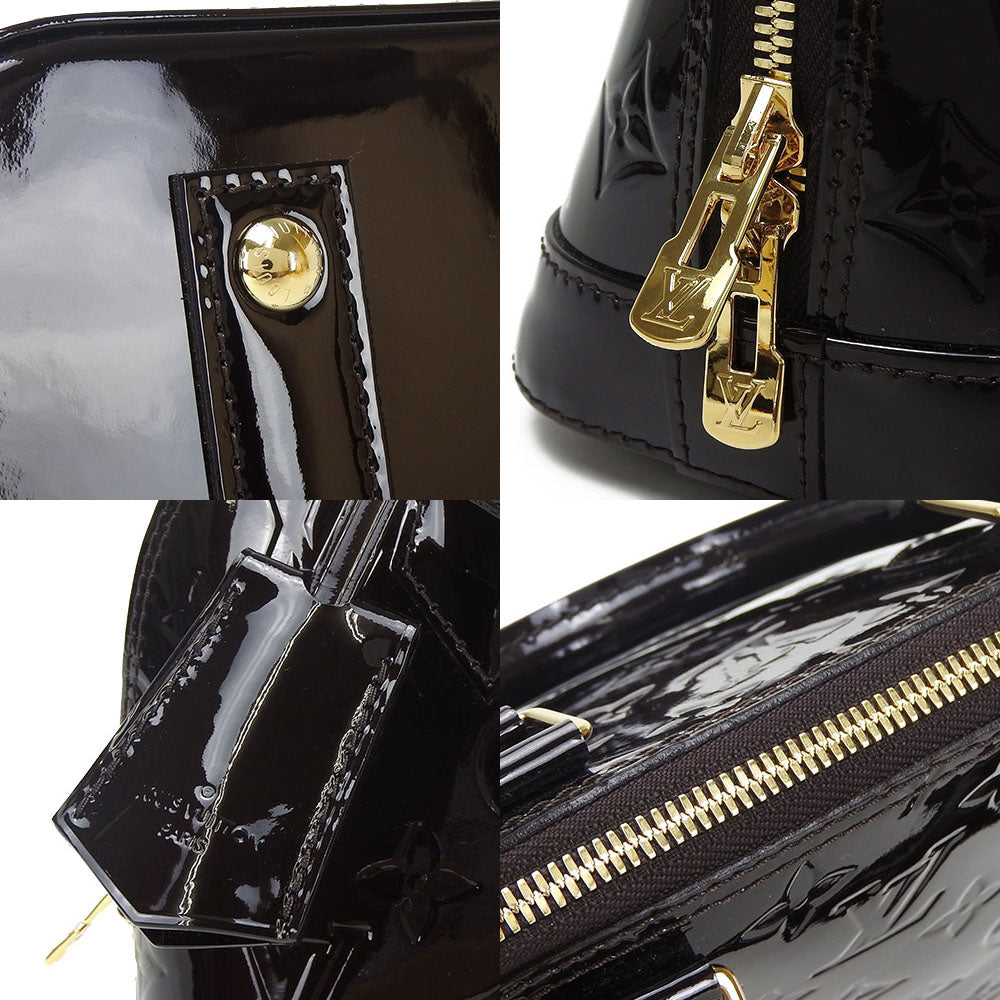 Louis Vuitton Alma BB Vernis 2Way Shoulder Bag Gold Metal Fittings