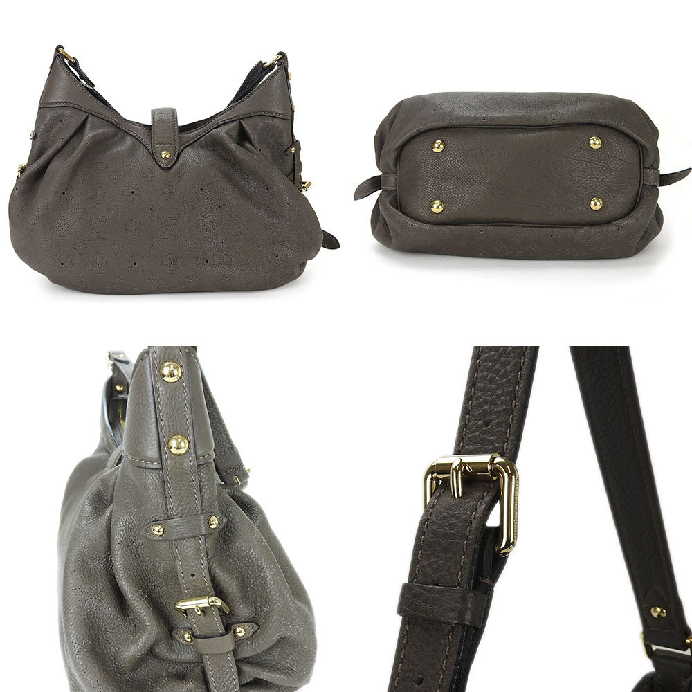 Louis Vuitton Shoulder Bag Monogram Mahina XS Gray Leather