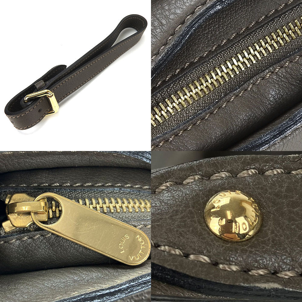 Louis Vuitton Shoulder Bag Monogram Mahina XS Gray Leather