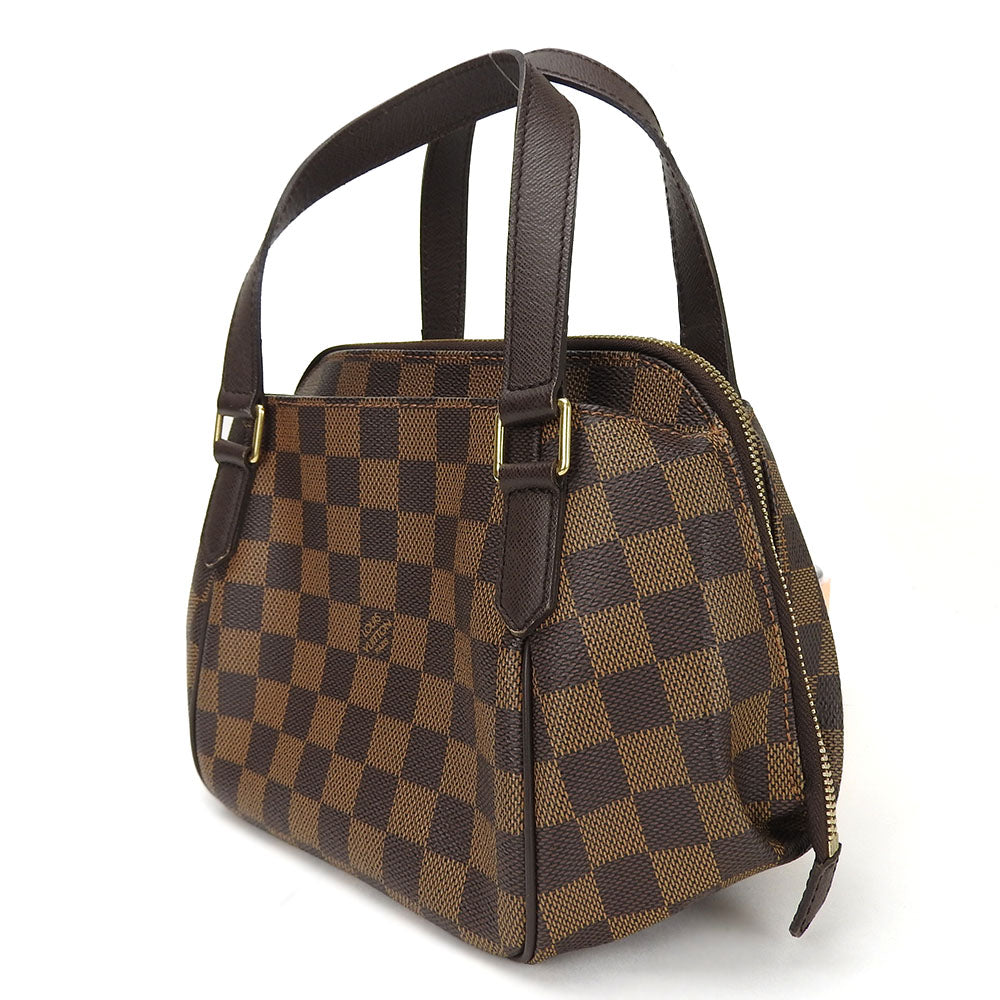 Louis Vuitton Hand Bag Belem PM Damier Ebene Gold Metal