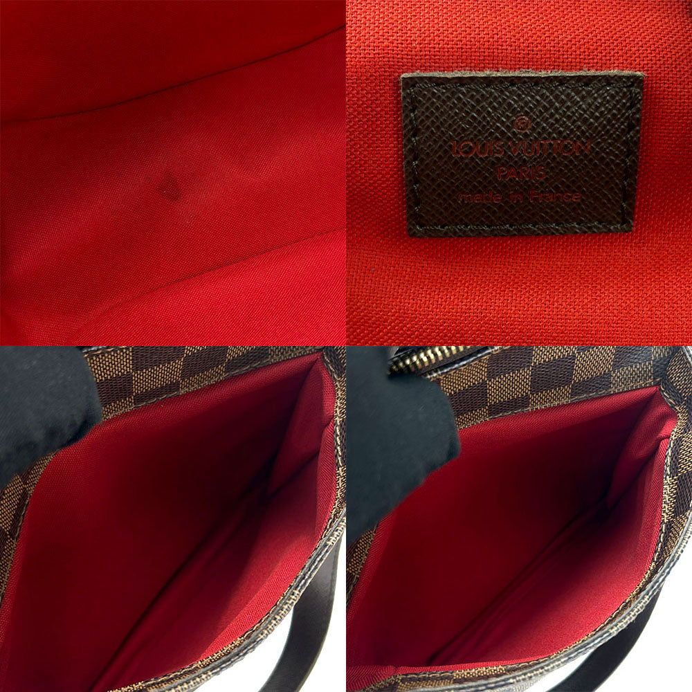 Louis Vuitton Hand Bag Belem PM Damier Ebene Gold Metal