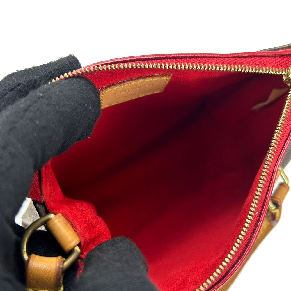 Louis Vuitton Shoulder Bag Nano Pallas Monogram Cerise Red Leather