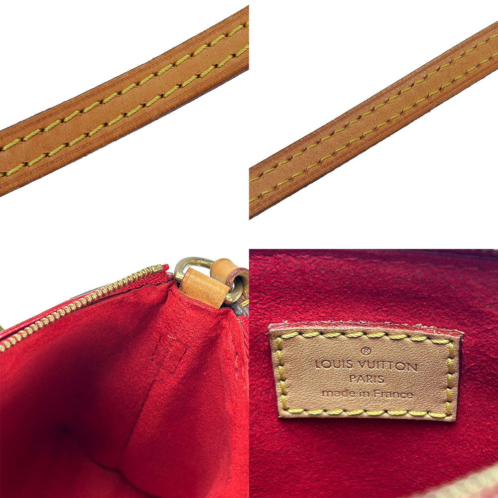 Louis Vuitton Shoulder Bag Nano Pallas Monogram Cerise Red Leather