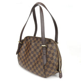 Louis Vuitton Shoulder Bag Belem MM Damier Ebene Gold Metal
