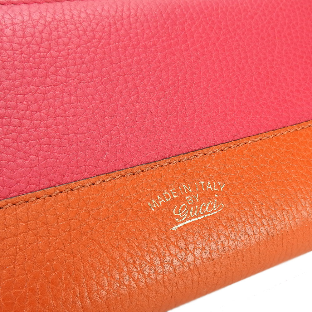Gucci Bamboo Zip Around Long Wallet Leather Wallet