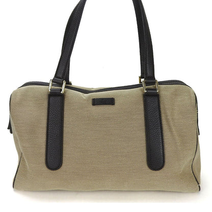 Gucci Boston Canvas Leather Boston Bag
