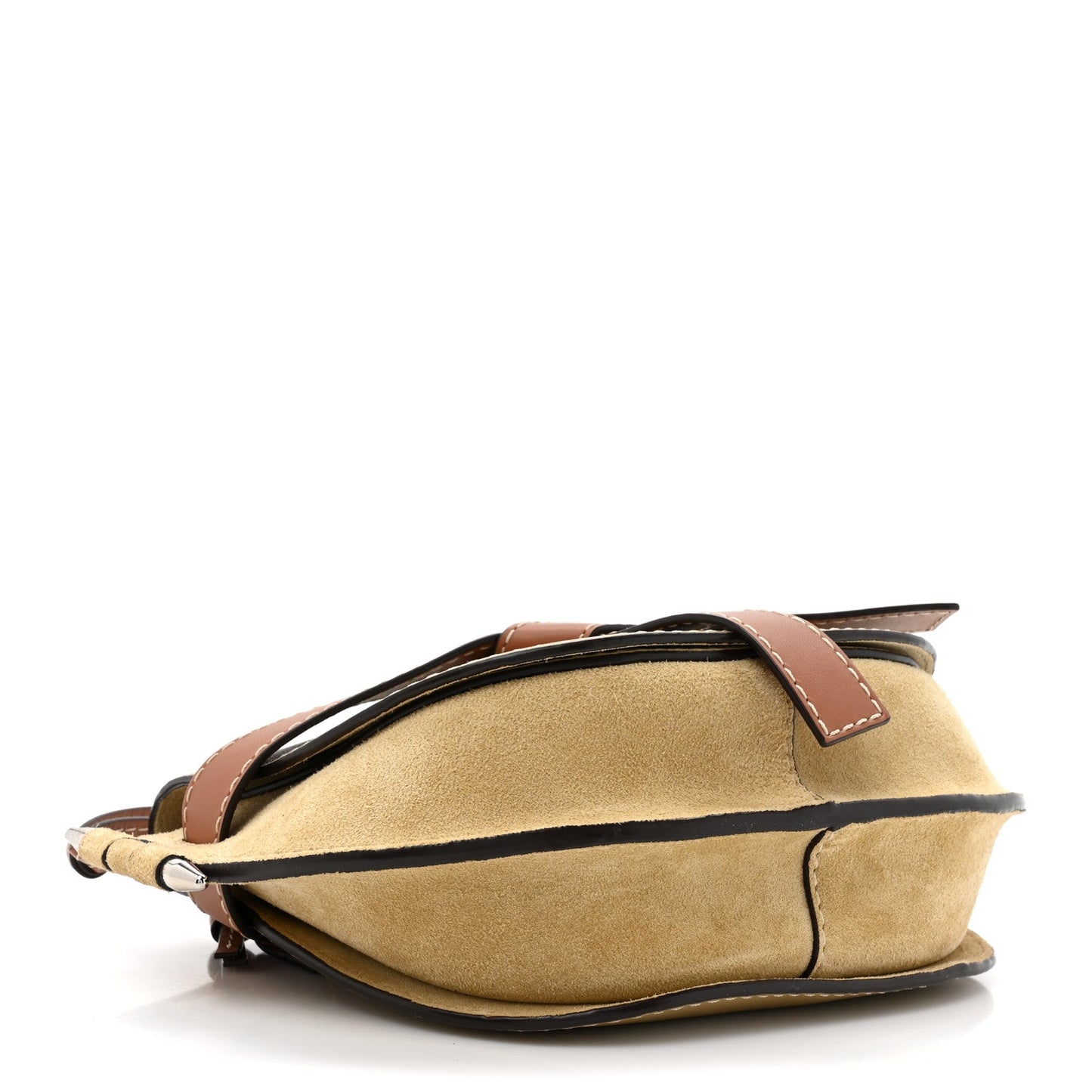 Loewe Calfskin Suede Gate Belt Bag Gold Tan