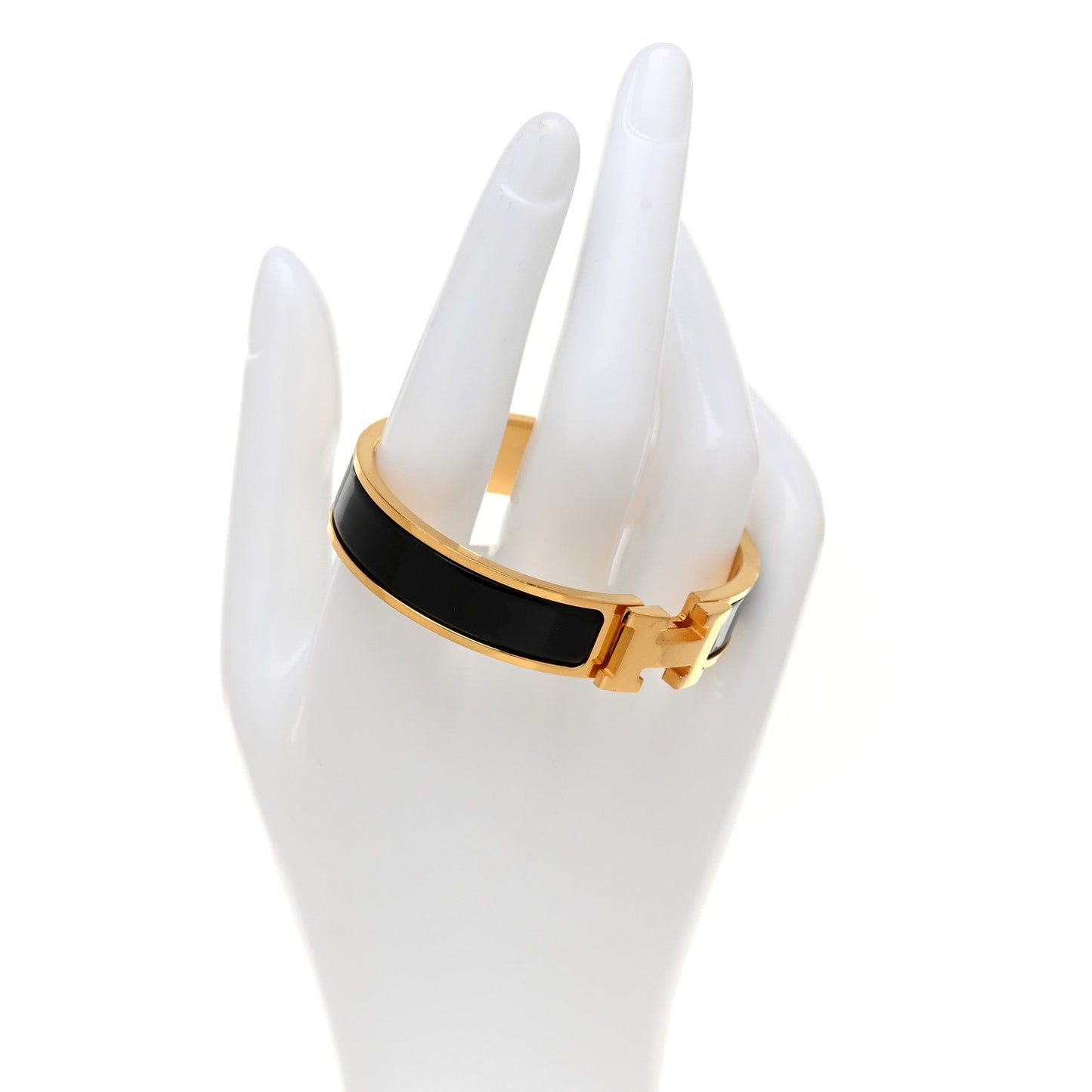 Amelia Enamel Narrow Clic Clac H Bracelet PM Black