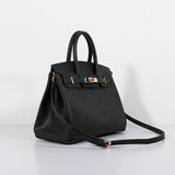 Luxury Hermes 30cm Birkin Bag Epsom Leather With Strap Black Gold