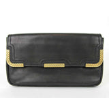 BOTTEGA VENETA Women's Leather Clutch Bag w/Woven Detail