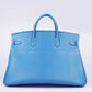 Hermes Birkin 35cm Togo Leather Handbags 6099 Blue Silver
