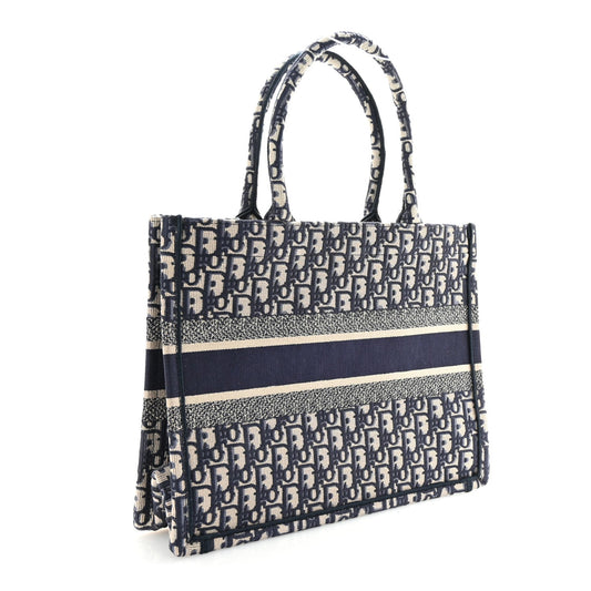 Christian Dior Oblique Medium Book Tote Blue Multicolor