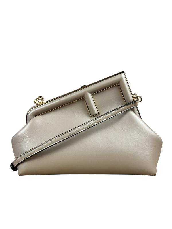 Fendi First Nappa Leather Sand Shoulder Bag