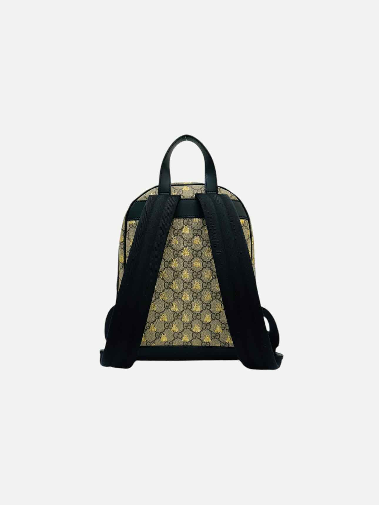 GUCCI Ophidia Brown & Black GG Supreme Bees Backpack