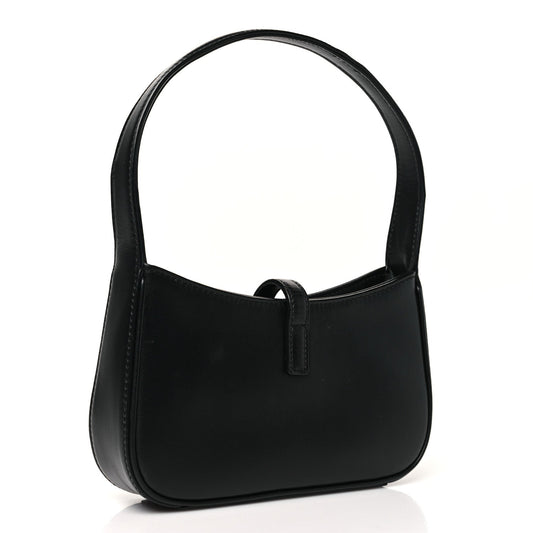 Saint Laurent Smooth Calfskin Le 5 A 7 Mini Hobo Black