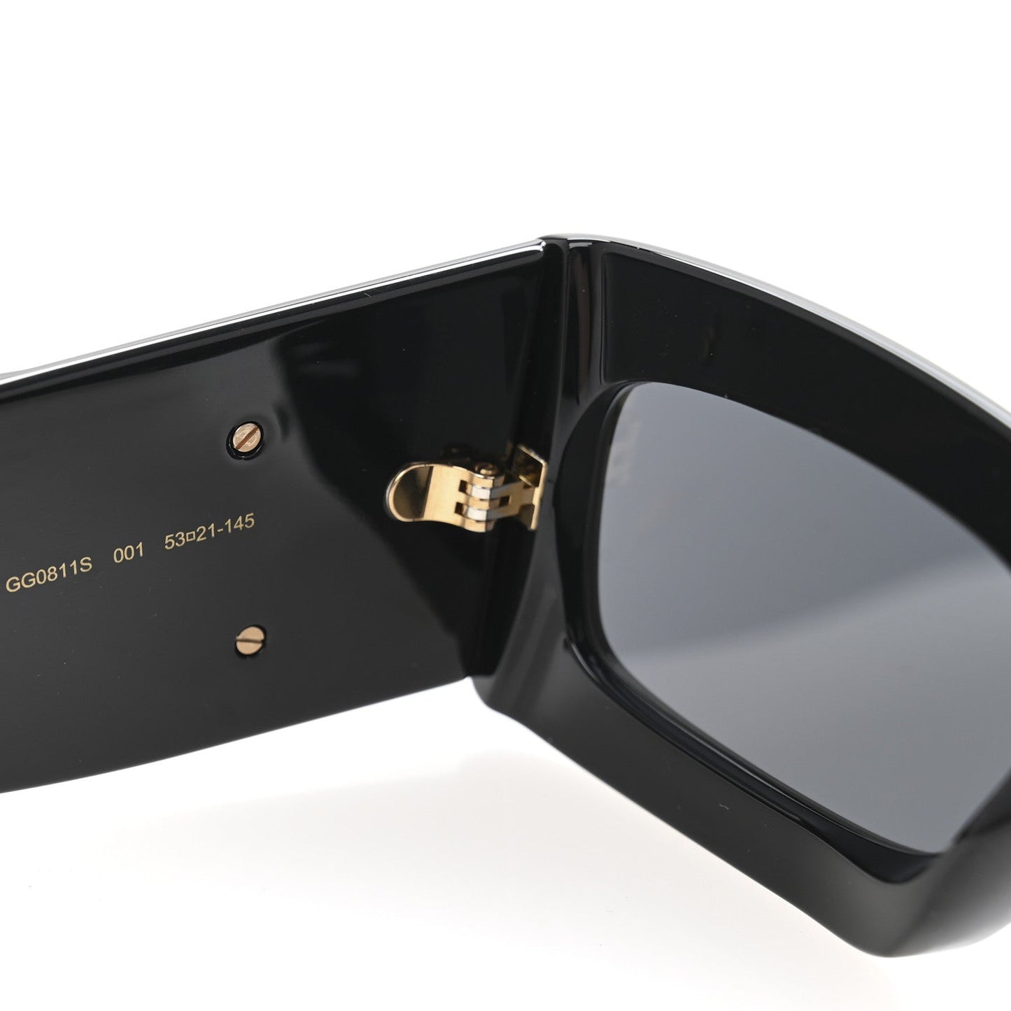 Amelia Oversized Rectangular Acetate Frame GG Marmont Logo Sunglasses GG0811S Black