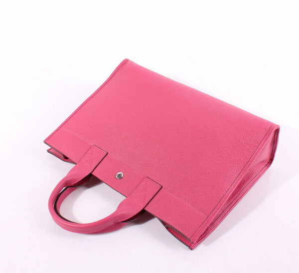 Luxury Hermes Briefcases 6008 Ladies Cow Leather Pink