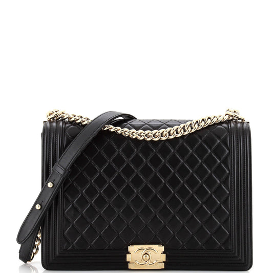 CHANEL Boy Flap Bag Quilted Lambskin Large