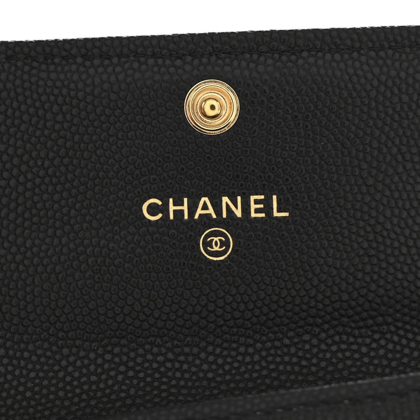 Amelia Caviar Quilted Boy Flap Card Holder Black