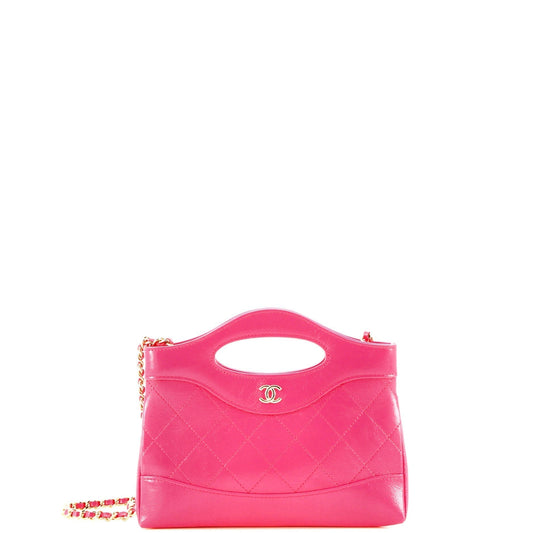 CHANEL 31 Shopping Bag Clutch with Chain Quilted Calfskin Small