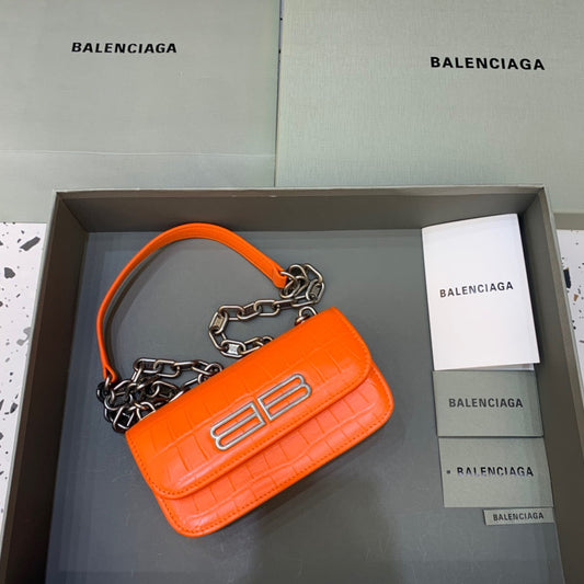 BLN-Ciaga Gossip Small On Chain Shoulder Bag Orange, For Women,  Bags 7.4in/19cm