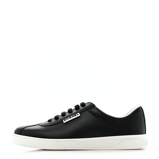 Amelia Calfskin CC Womens Sneakers 38 Black