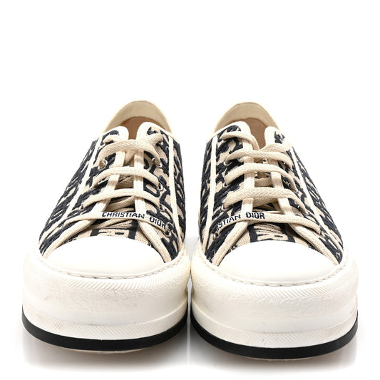 Christian Dior Canvas Oblique Walk'N'Dior Low Top Sneakers 41 Deep Blue
