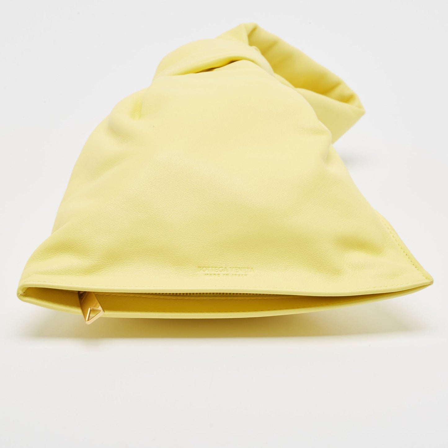 Bottega Veneta Yellow Leather Bv Twist Clutch Bag