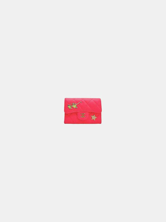 CHANEL Pink Quilted Card Holder