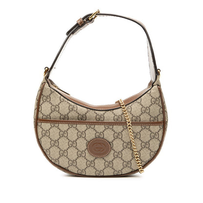 Gucci Half Moon Shape GG Supreme PVC Shoulder Bag
