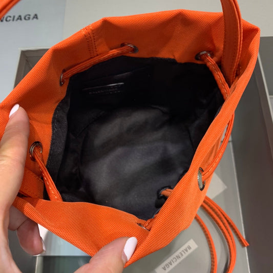 BLN-Ciaga Le Cagole Medium Bucket Bag In Orange, For Women,  Bags 11.8in/30Amelia