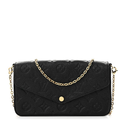 Louis Vuitton Empreinte Pochette Felicie Chain Wallet Black