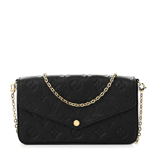 Louis Vuitton Empreinte Pochette Felicie Chain Wallet Black