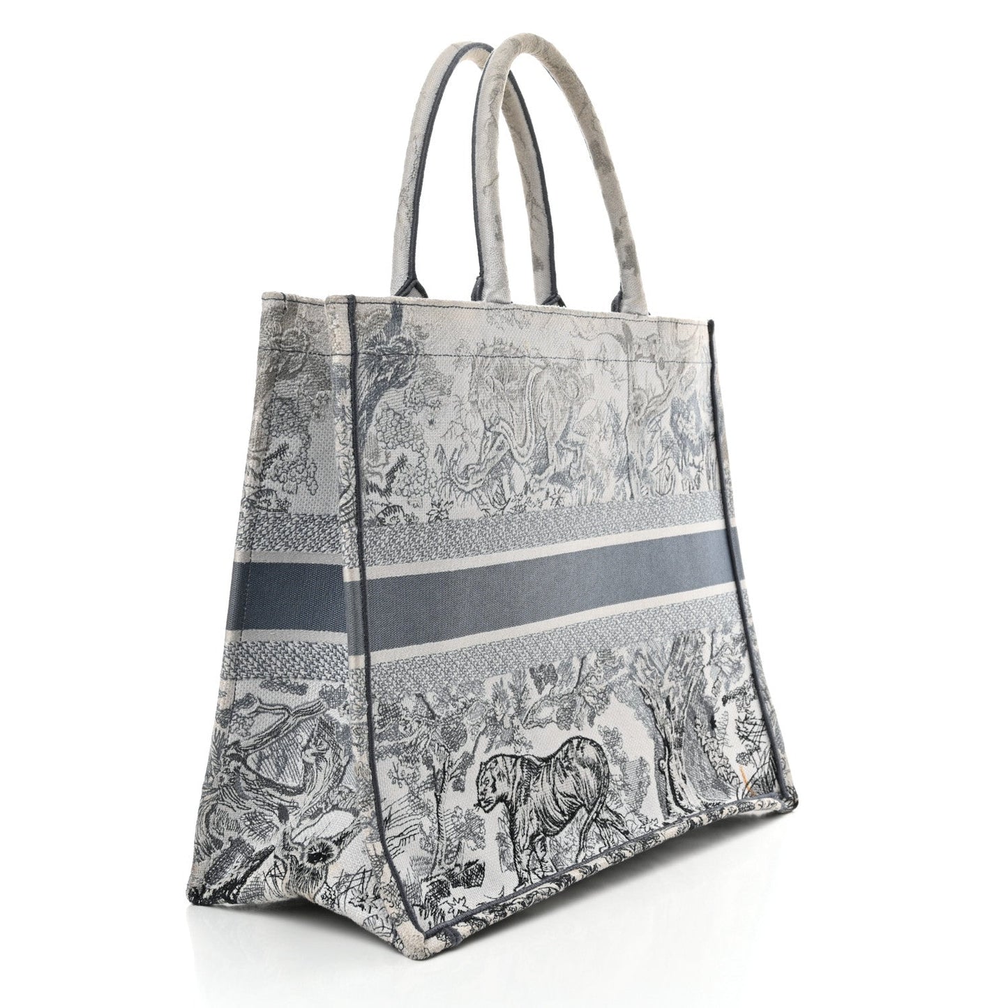 Christian Dior Gradient Canvas Embroidered Large Dioriviera Toile De Jouy Book Tote Blue